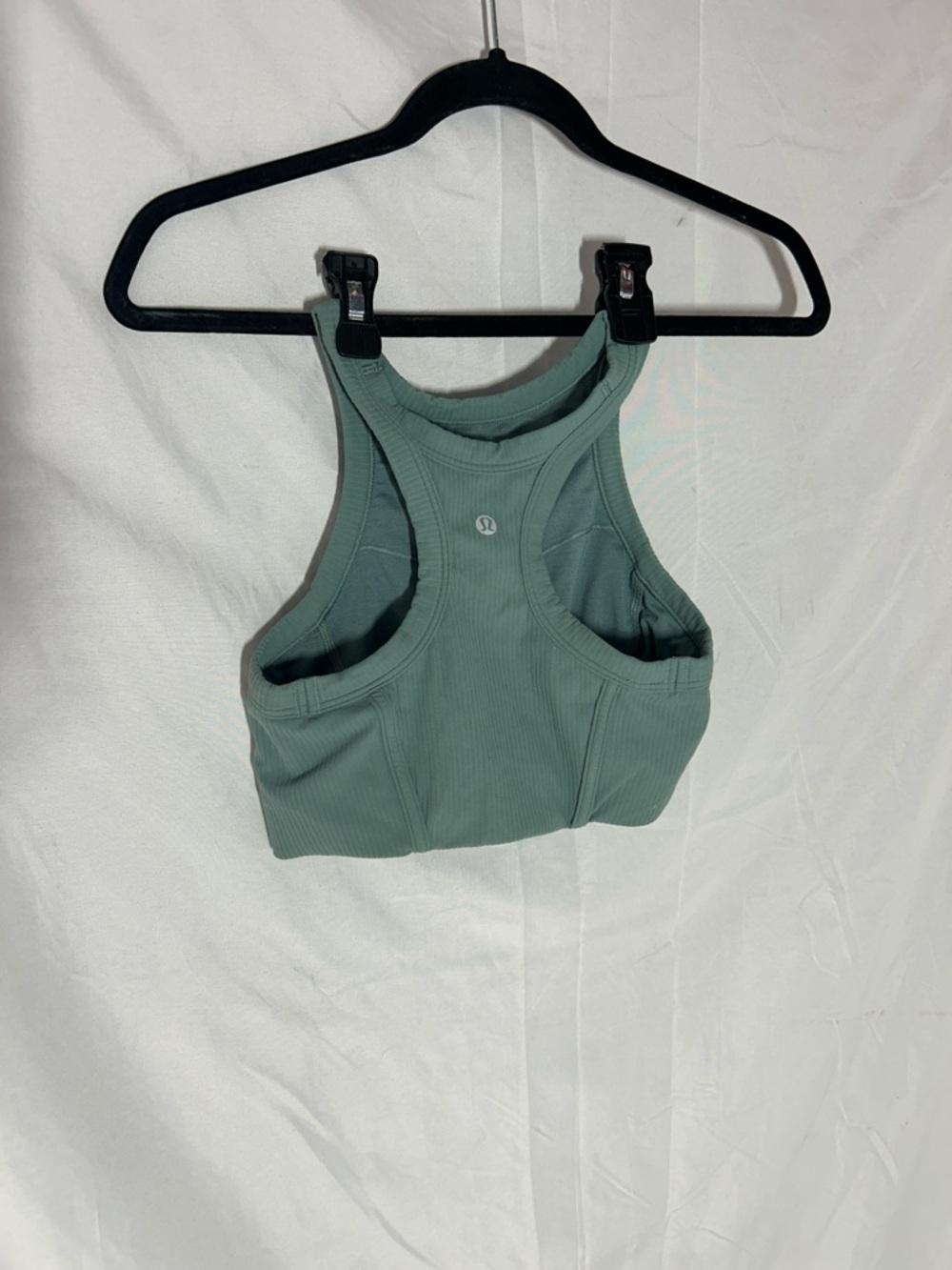 lululemon athletica Green Ribbed High-Neck Sports Bra/Shorts Top